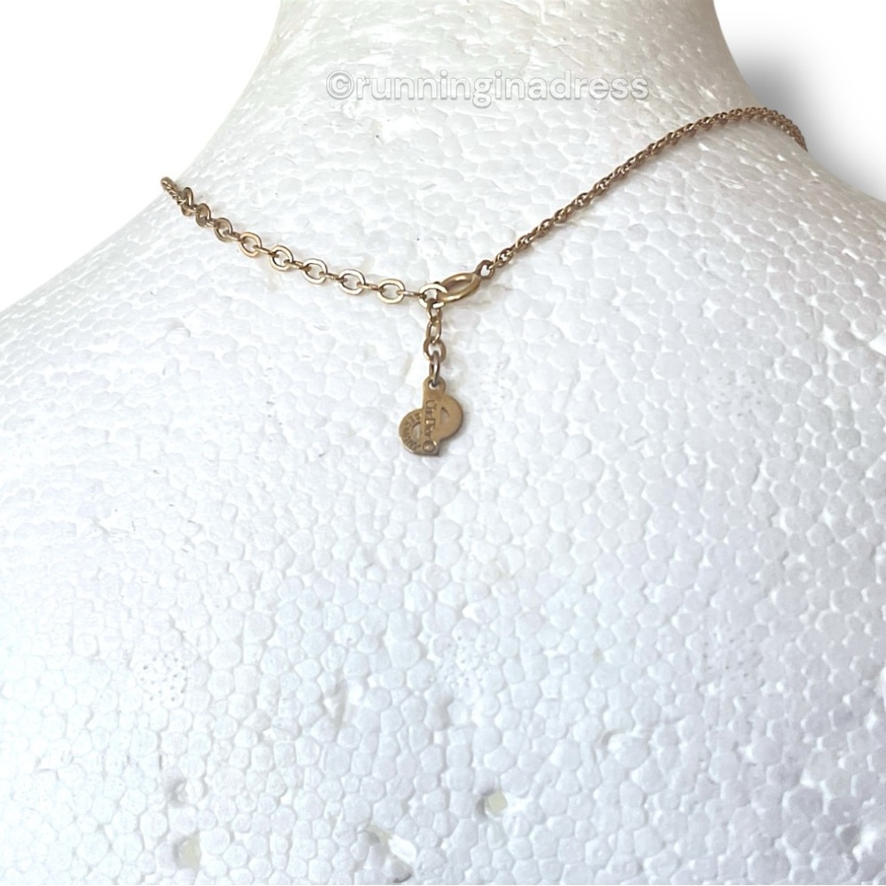 Vintage Authentic Christian Dior Open Heart Gold CD Logo Necklace - Picture 5 of 12